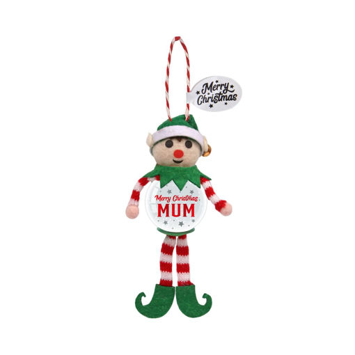 Picture of SNOW GLOBE TREE DECORATION ELF - MUM